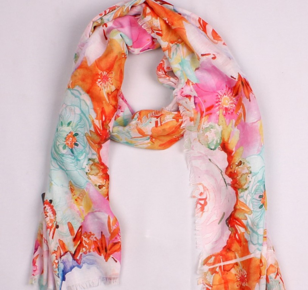 Alice & Lily printed  scarf floral pink Style:SC/4745PNK image 0